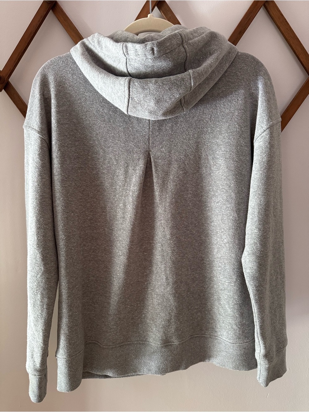 Prana Gray Zip-Up Hoodie with Cream Drawstrings Women’s Size Large - Picture 3 of 5